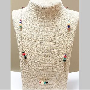 NEW AMERICAN WEST Necklace Sterling Lapis Malachite Coral Beaded Necklace ONLY
